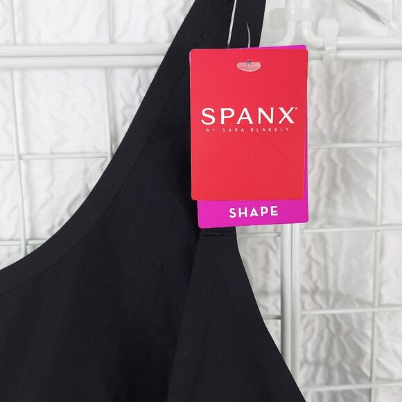 Spanx Thinstincts Open-Bust Mid-Thigh Bodysuit Very Black 10021P - Picture 4 of 6